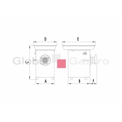 Řezačka masa P 82 400V / UNGER 3 NEREZ | Braher 115410125